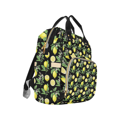 Lemon Pattern Print Design LM02 Diaper Bag Backpack