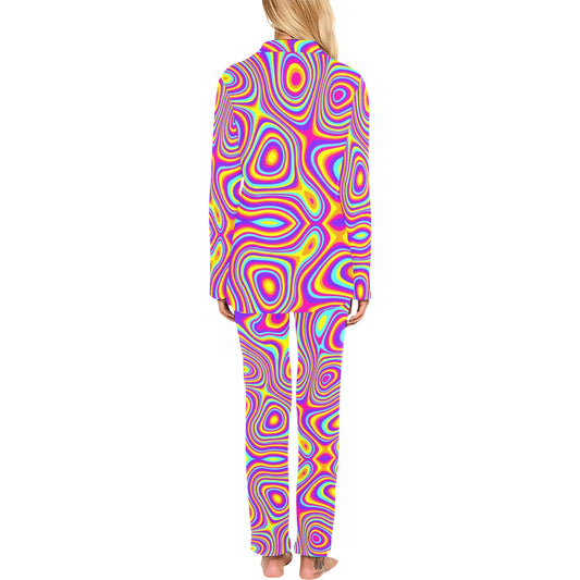 Liquid Pattern Print Design 06 Women's Long Pajama Set