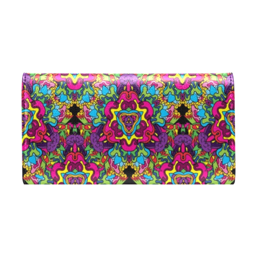 Trippy Print Design LKS303 Women's Trifold Wallet