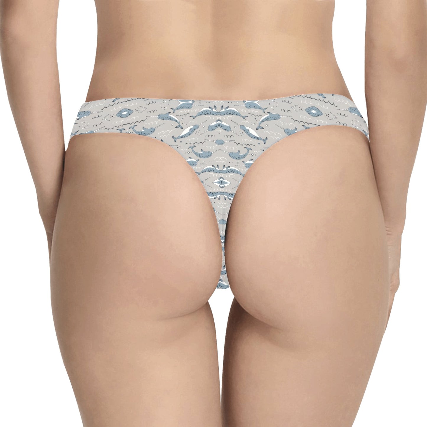 Narwhal Pattern Print Women's Thongs