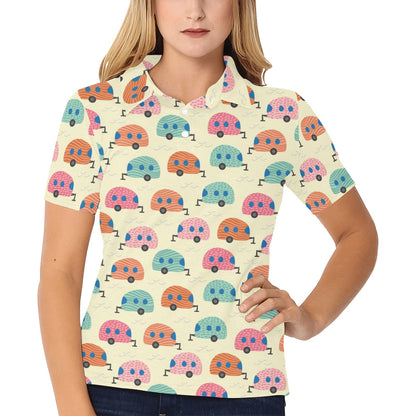 Camper Pattern Print Design 06 Women's Polo Shirt