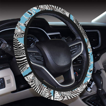 Zebra Print Design LKS305 Steering Wheel Cover with Elastic Edge