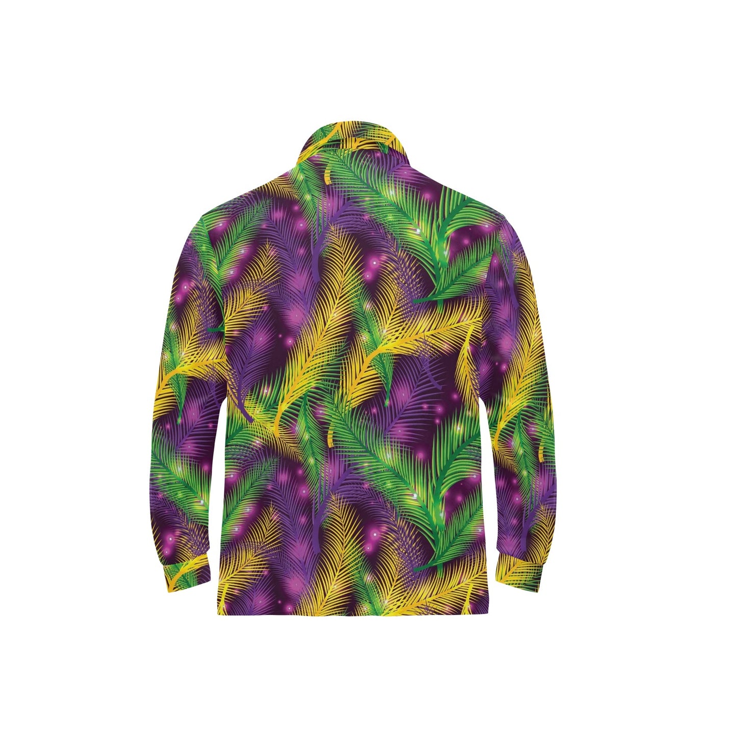 Mardi Gras Pattern Print Design 09 Long Sleeve Polo Shirt For Men's