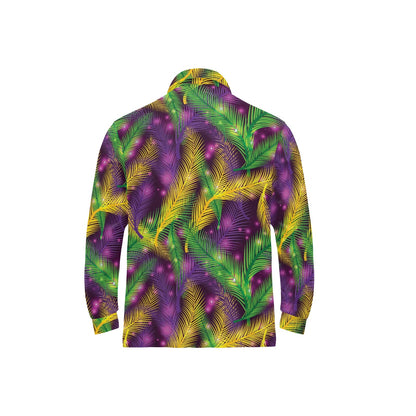 Mardi Gras Pattern Print Design 09 Long Sleeve Polo Shirt For Men's