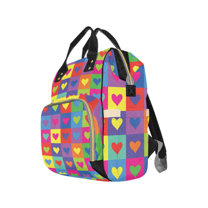 Pop Art Heart Pattern Print Design A01 Diaper Bag Backpack