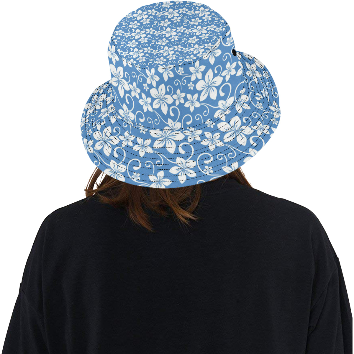 Hibiscus Pattern Print Design HB09 Unisex Bucket Hat