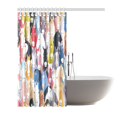 Colorful Horse Pattern Shower Curtain