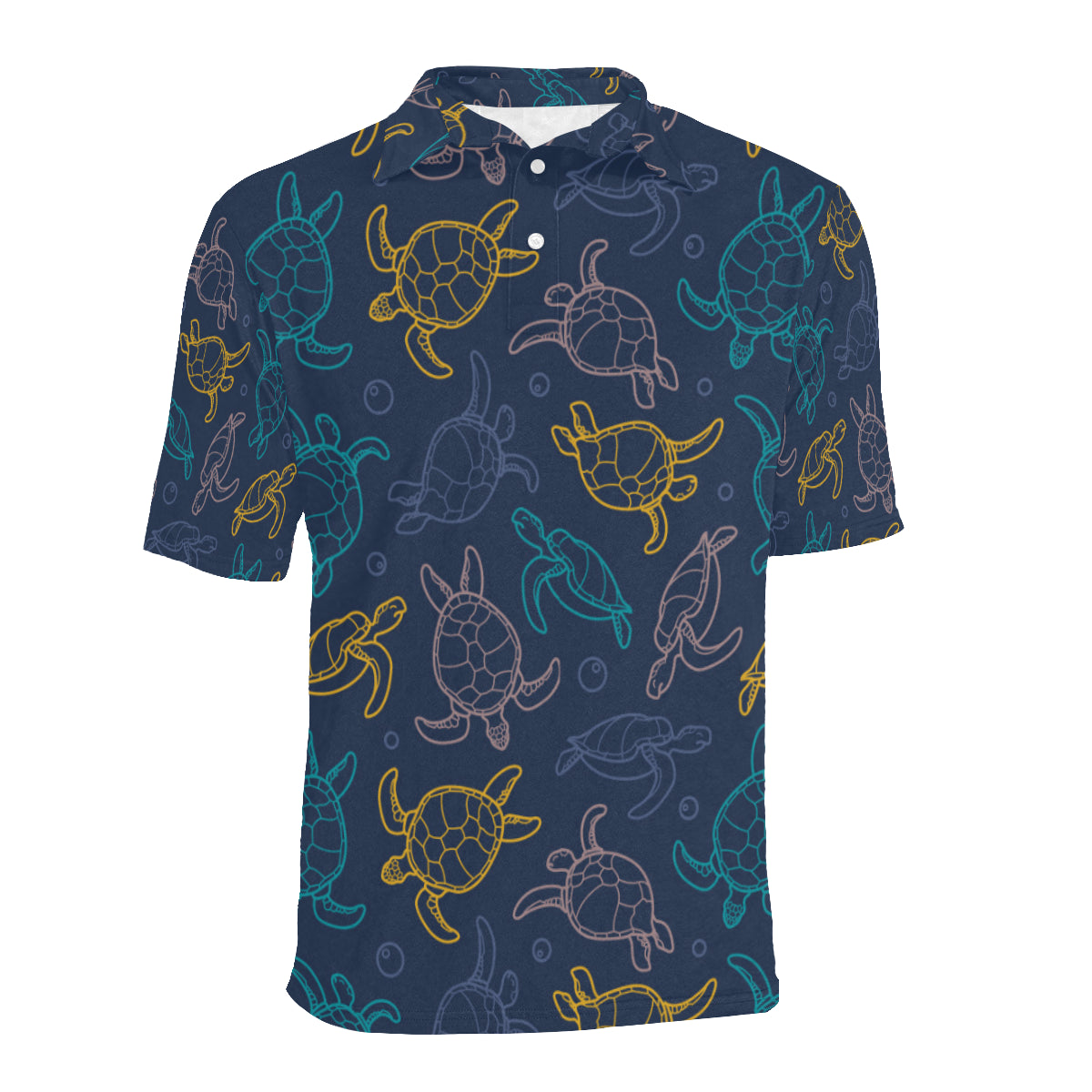 Sea Turtle Baby Print Men Polo Shirt