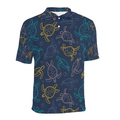 Sea Turtle Baby Print Men Polo Shirt