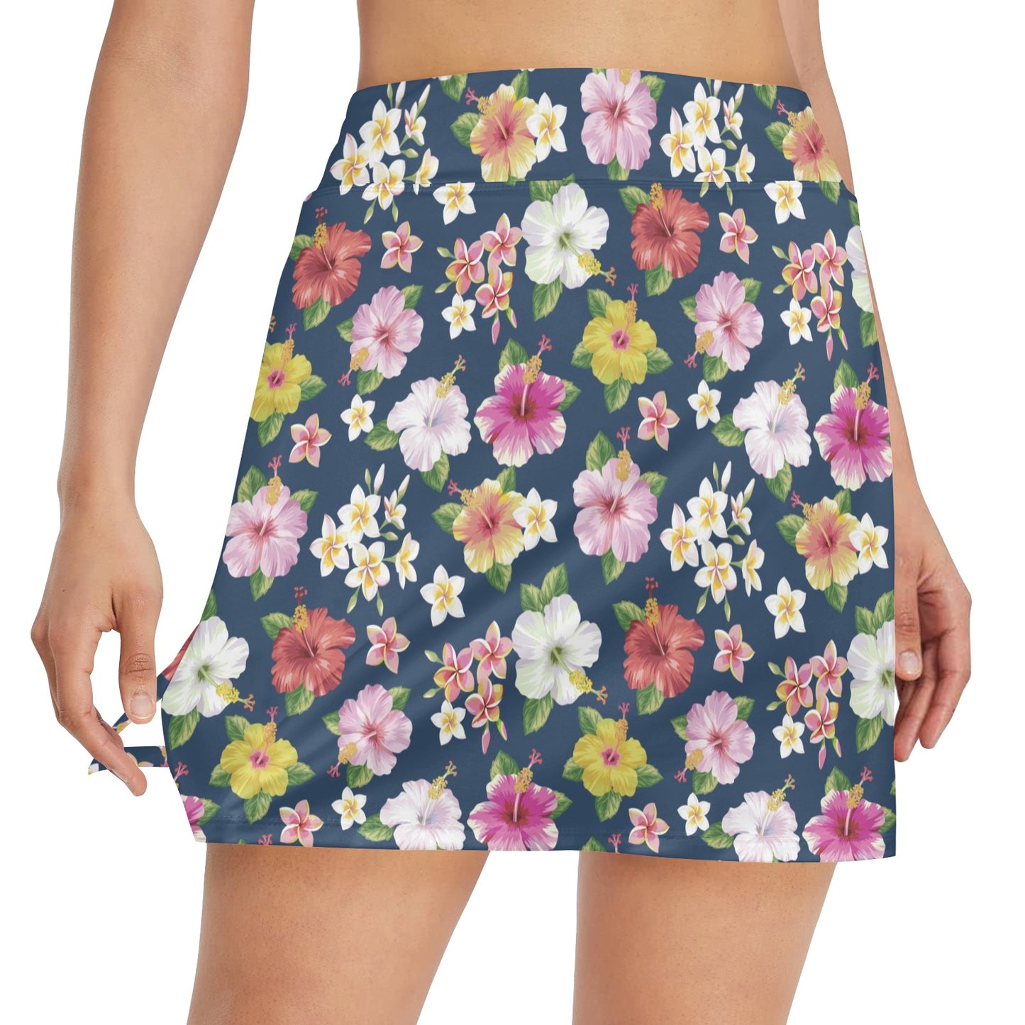 Hibiscus Sweet Print Design LKS304 17" Golf & Pickleball Skort with Pockets
