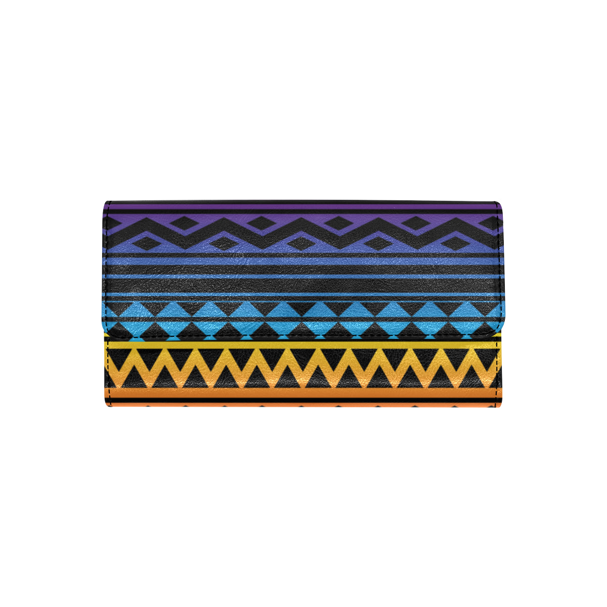 Rainbow Tribal Pattern Print Design A02 Women's Trifold Wallet