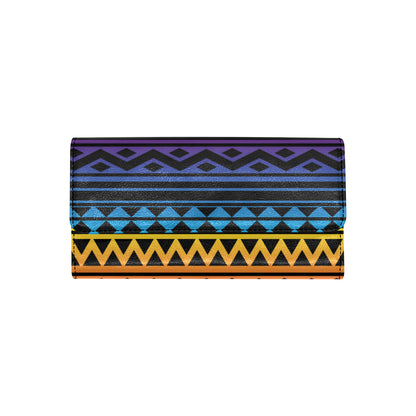 Rainbow Tribal Pattern Print Design A02 Women's Trifold Wallet