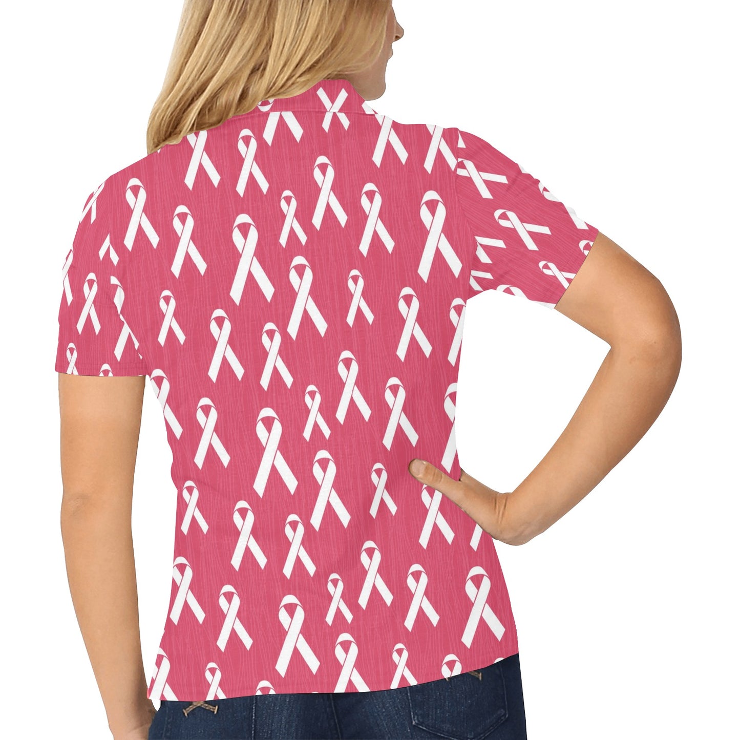 Breast Cancer Awareness Symbol Women's Polo Shirt
