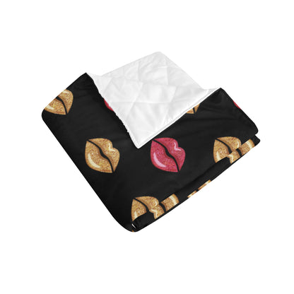 Lip Pattern Print Design 03 Premium Quilt