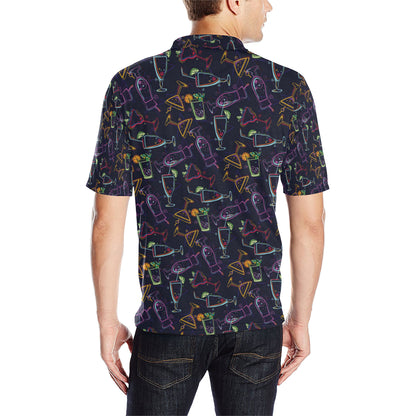 Cocktail Pattern Print Design 04 Men Polo Shirt