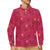 Hibiscus Red Pattern Print LKS308 Long Sleeve Polo Shirt For Men's