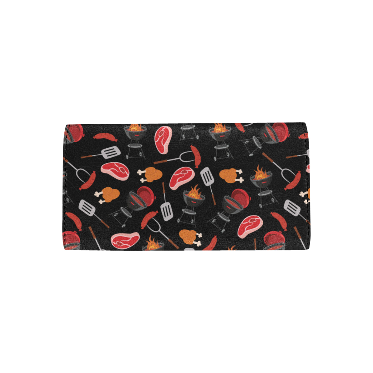Barbecue Pattern Print Design 04 Women's Trifold Wallet