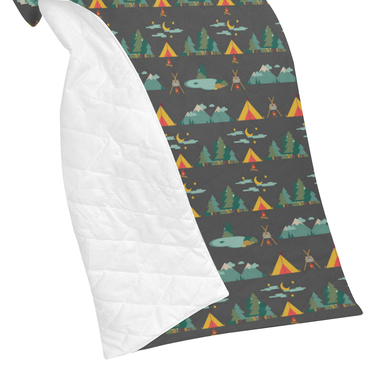 Camping Tent Pattern Print Design 03 Premium Quilt