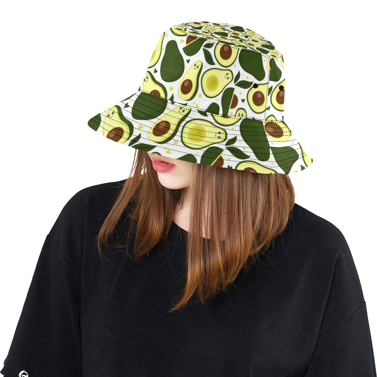 Avocado Pattern Print Design AC06 Unisex Bucket Hat