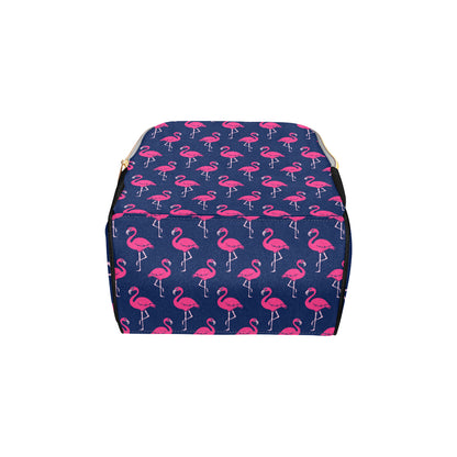 Pink Flamingo Pattern Diaper Bag Backpack