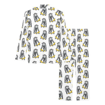 Chimpanzee Pattern Print Design 05 Women's Long Pajama Set