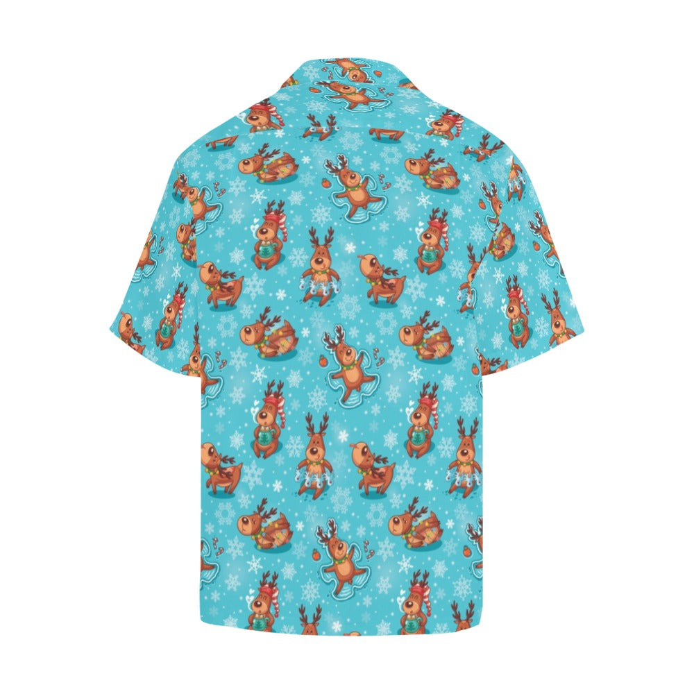 Reindeer Print Design LKS402 Men's Men's Hawaiian Shirt