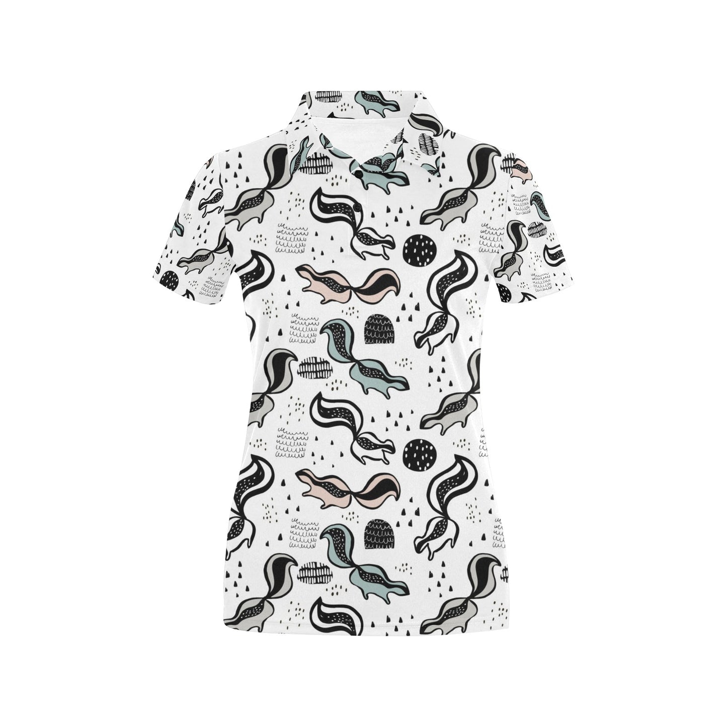 Skunk Print Design LKS303 Women's Polo Shirt