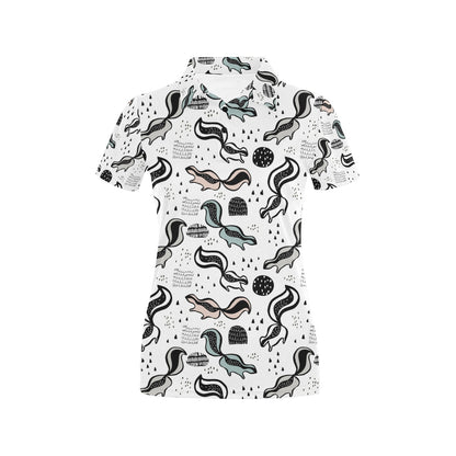 Skunk Print Design LKS303 Women's Polo Shirt