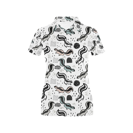 Skunk Print Design LKS303 Women's Polo Shirt