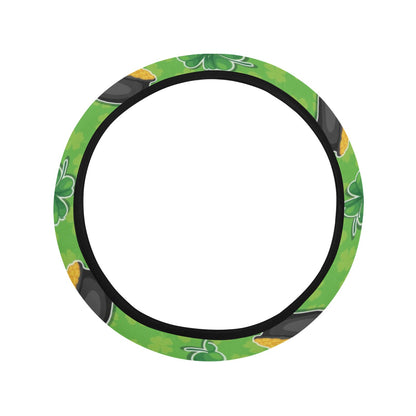 Shamrock Saint Patrick's Day Print Design LKS302 Steering Wheel Cover with Elastic Edge