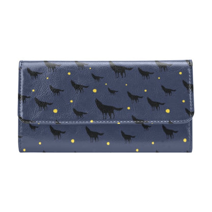 Wolf Print Design LKS301 Women's Trifold Wallet