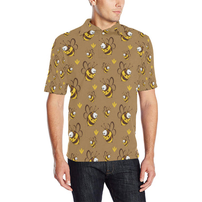 Bee Pattern Print Design BEE09 Men Polo Shirt