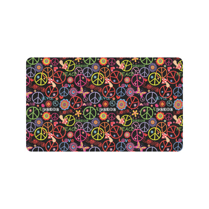 Peace Sign Colorful Design Print Rubber Doormat