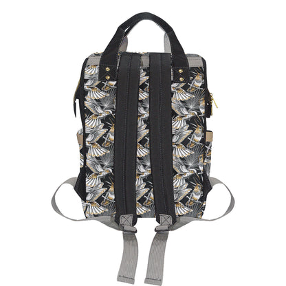 Hummingbird Gold Design Themed Print Diaper Bag Backpack