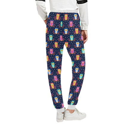 Owl Cute Themed Design Print Unisex Sweatpants