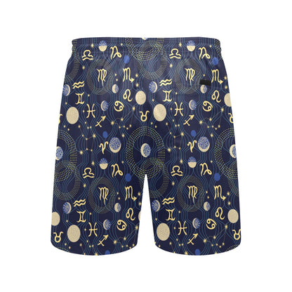 Zodiac Print Design LKS302 Men's Swim Trunks Beach Shorts