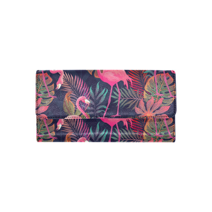 Flamingo Tropical Pattern Women's Trifold Wallet
