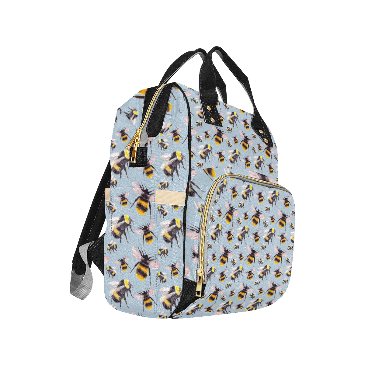Bee Pattern Print Design BEE08 Diaper Bag Backpack