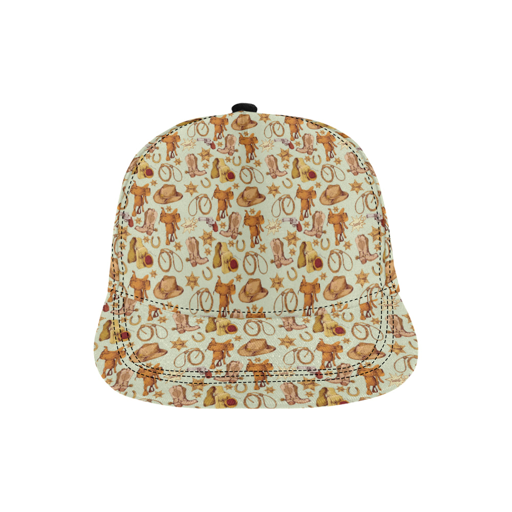 Western Cowboy Design Pattern Snapback Cap