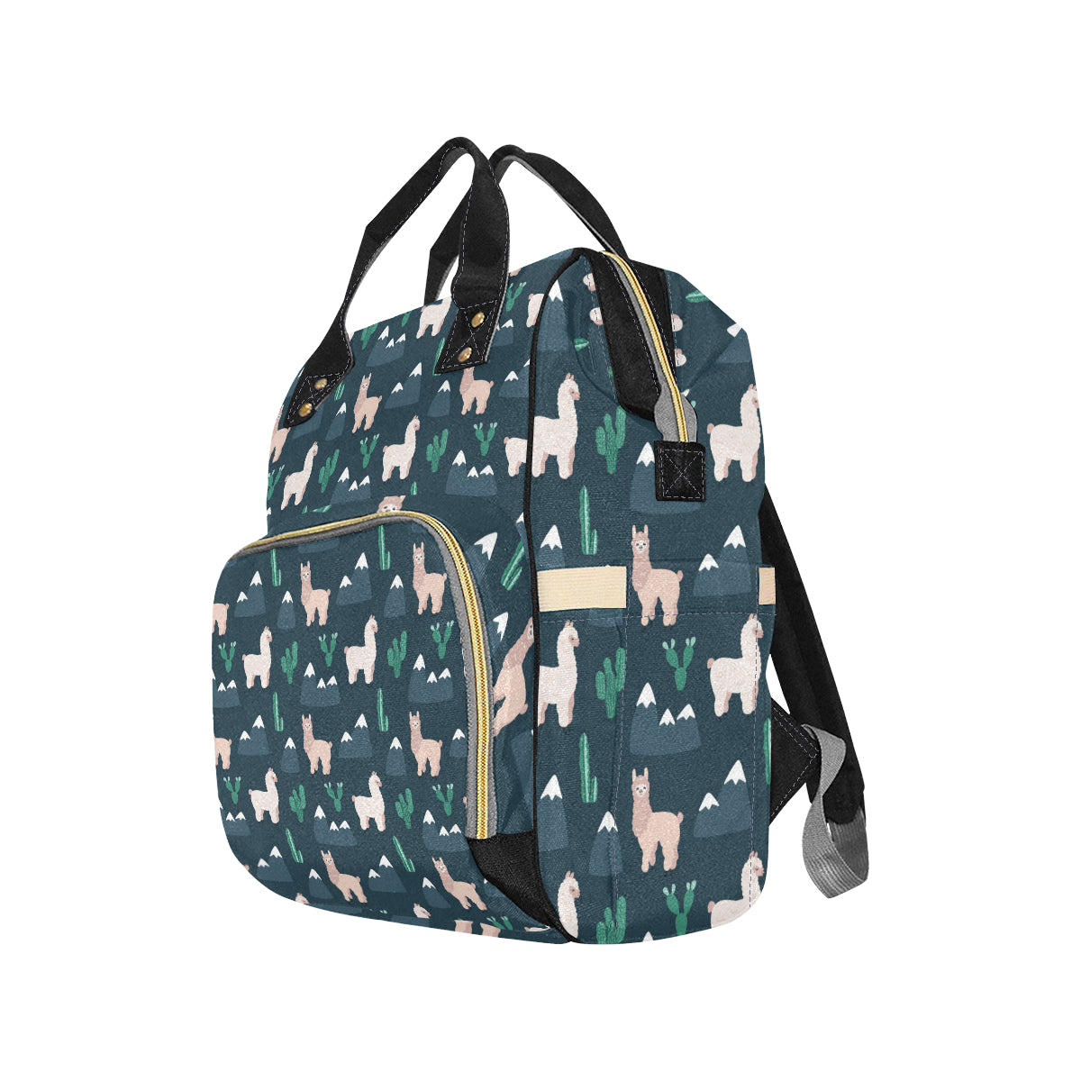 Llama Pattern Print Design 06 Diaper Bag Backpack