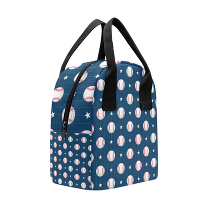 Baseball Star Print Pattern Insulated Lunch Bag