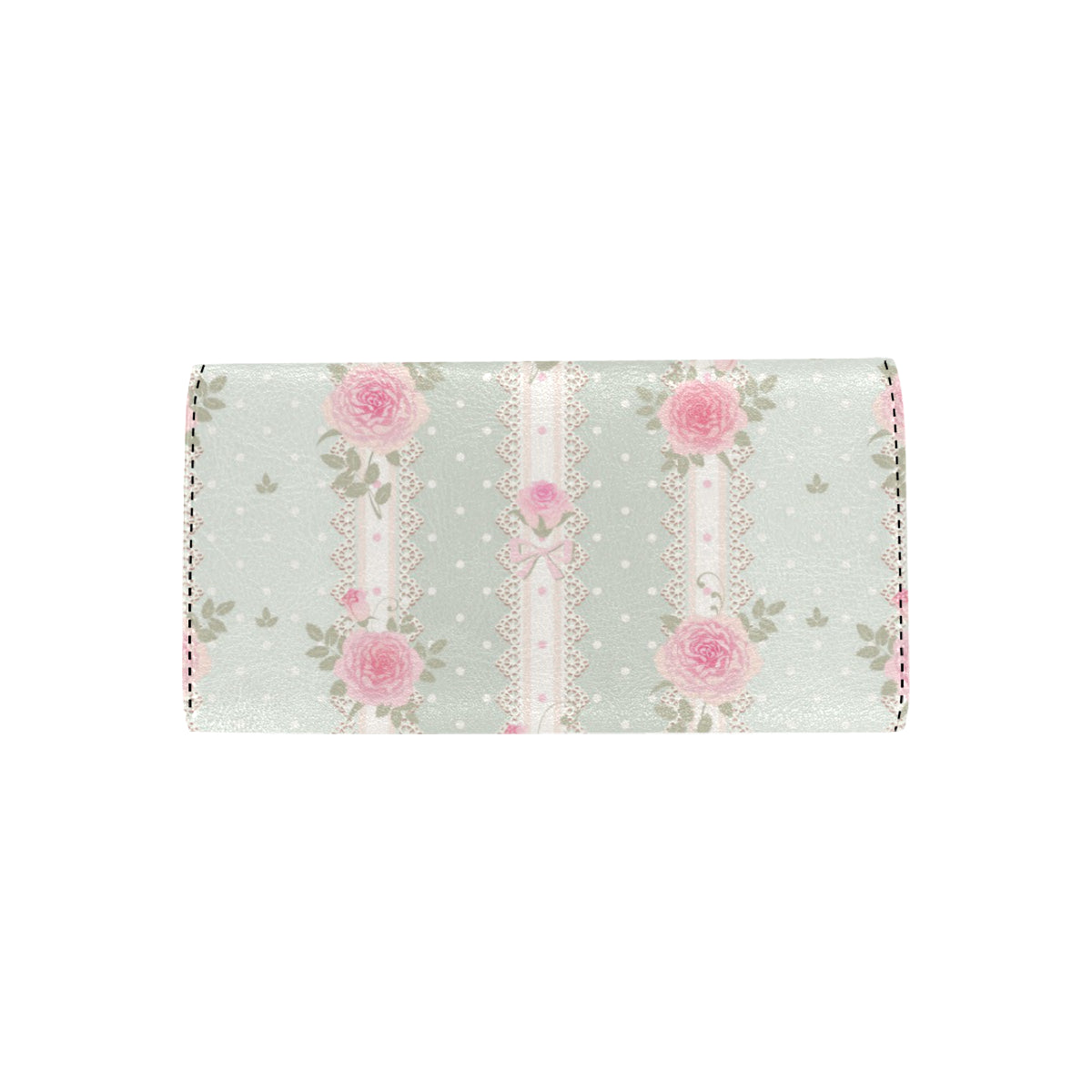 Rose Pattern Print Design RO016 Women's Trifold Wallet