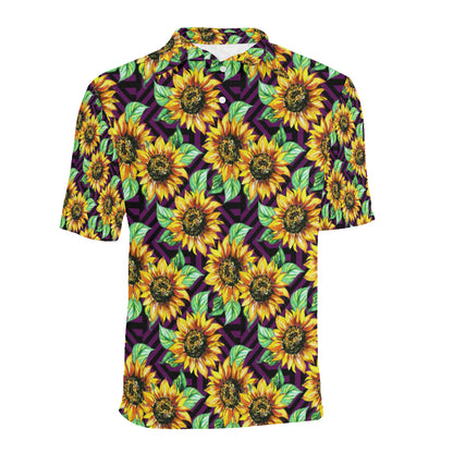 Sunflower Pattern Print Design SF012 Men Polo Shirt