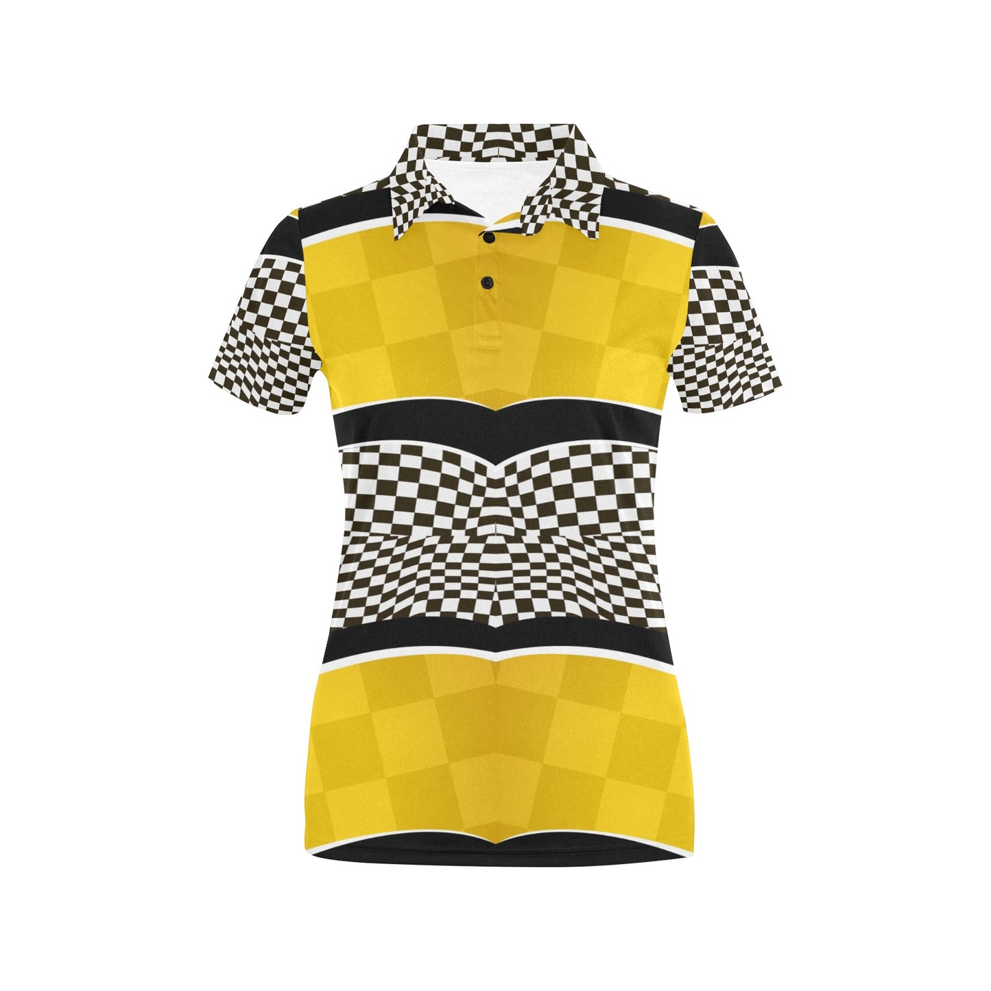 Checkered Pattern Print Design 02 Women's Polo Shirt