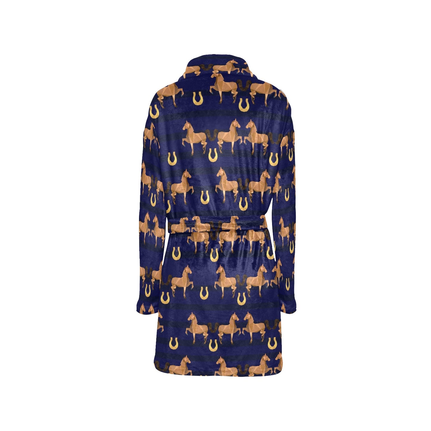 Horse Luxury Themed Pattern Print Women's Fleece Robe