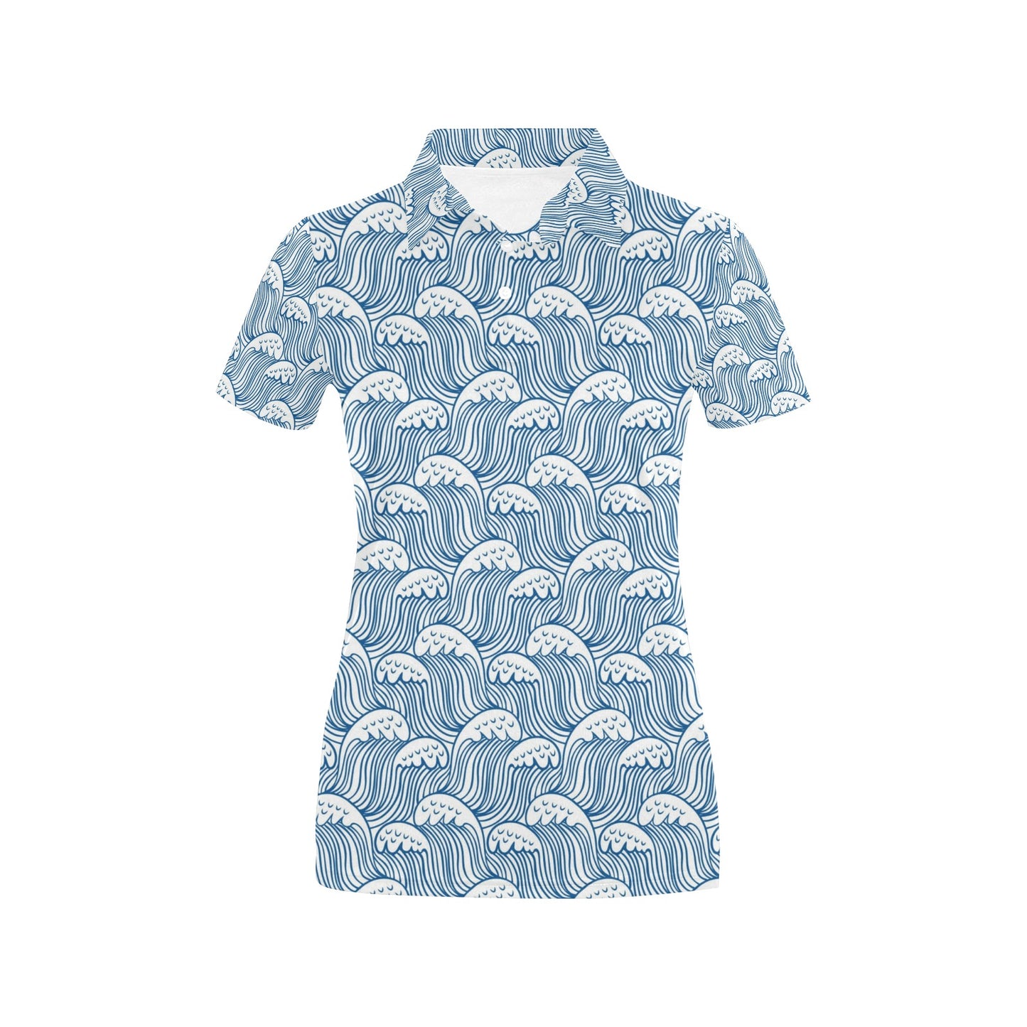 Wave Print Design LKS306 Women's Polo Shirt
