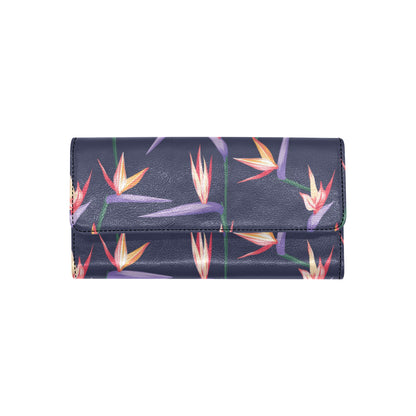 Bird Of Paradise Pattern Print Design BOP015 Women's Trifold Wallet