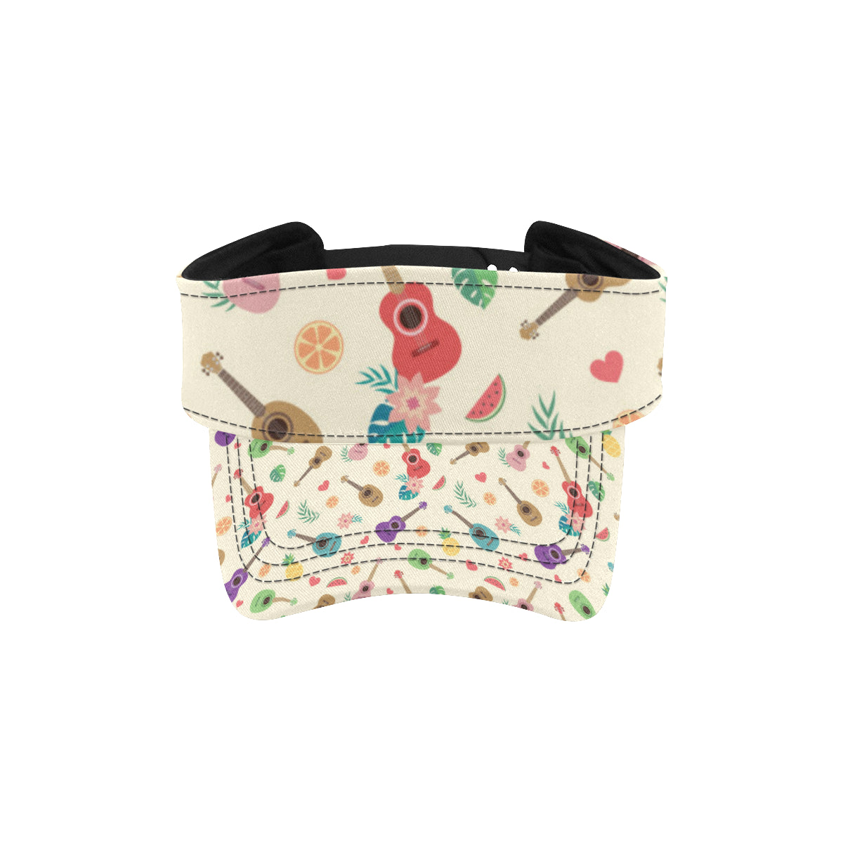 Ukulele Pattern Print Design 01 Unisex Sun Visor