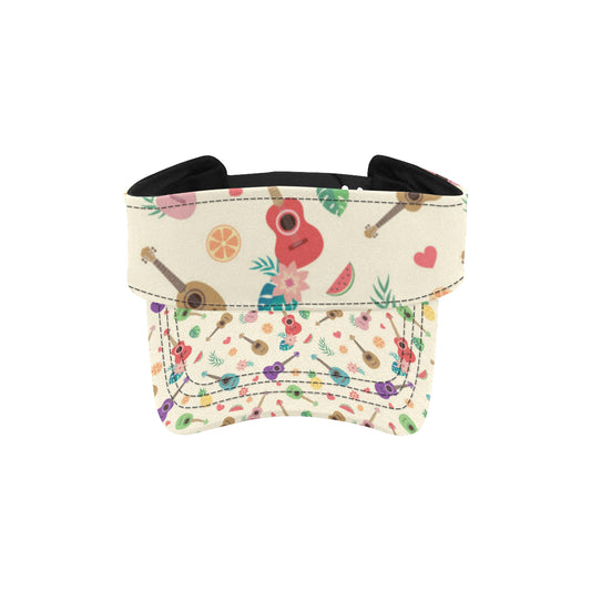 Ukulele Pattern Print Design 01 Unisex Sun Visor
