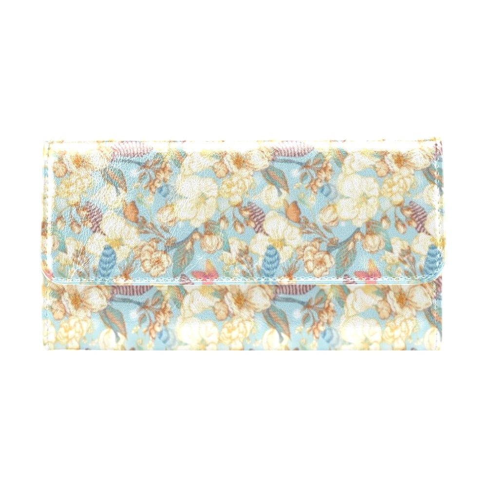 Summer Floral Print Design LKS302 Women's Trifold Wallet